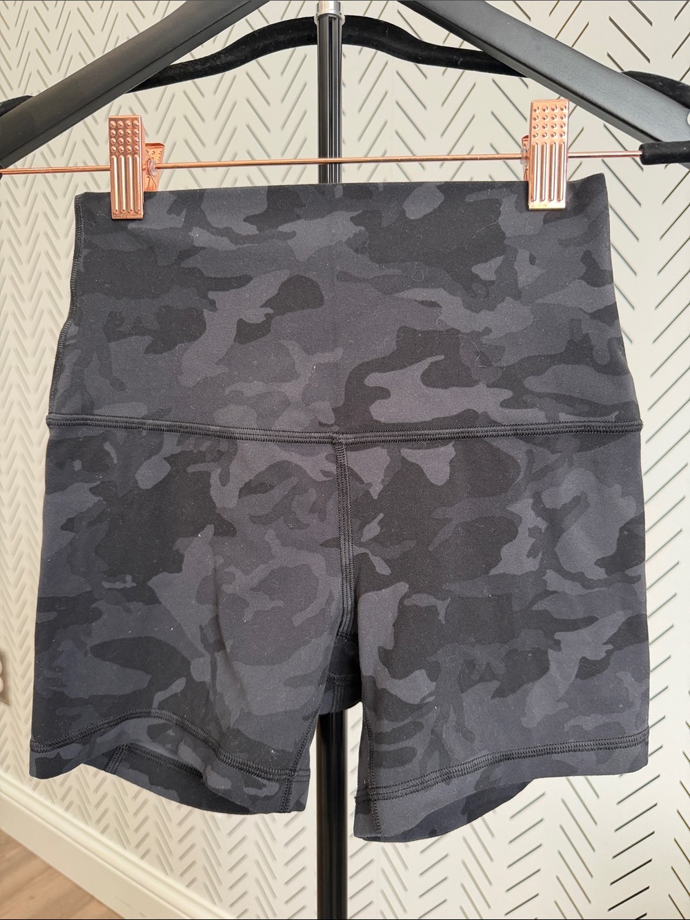 lululemon athletica High-Rise Black Camo Bike Shorts